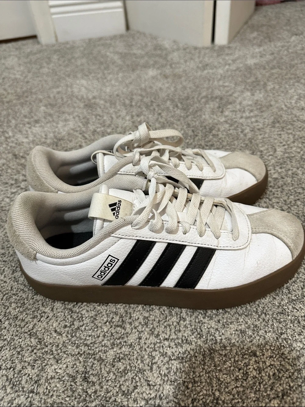 adidas White Black Classic Low-Profile Sneakers